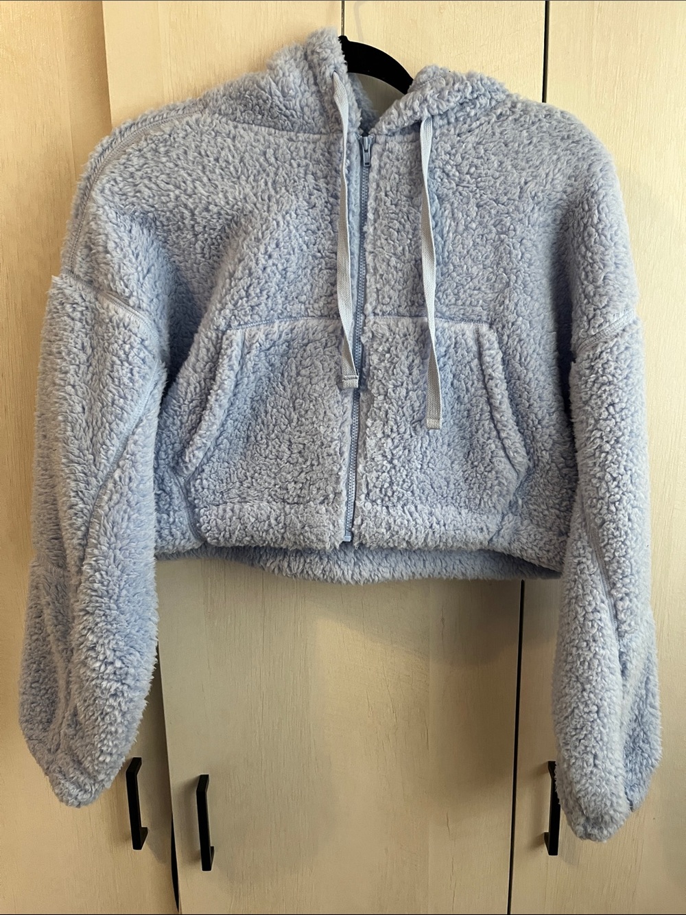 Cozy Light Blue Sherpa Zip Hoodie